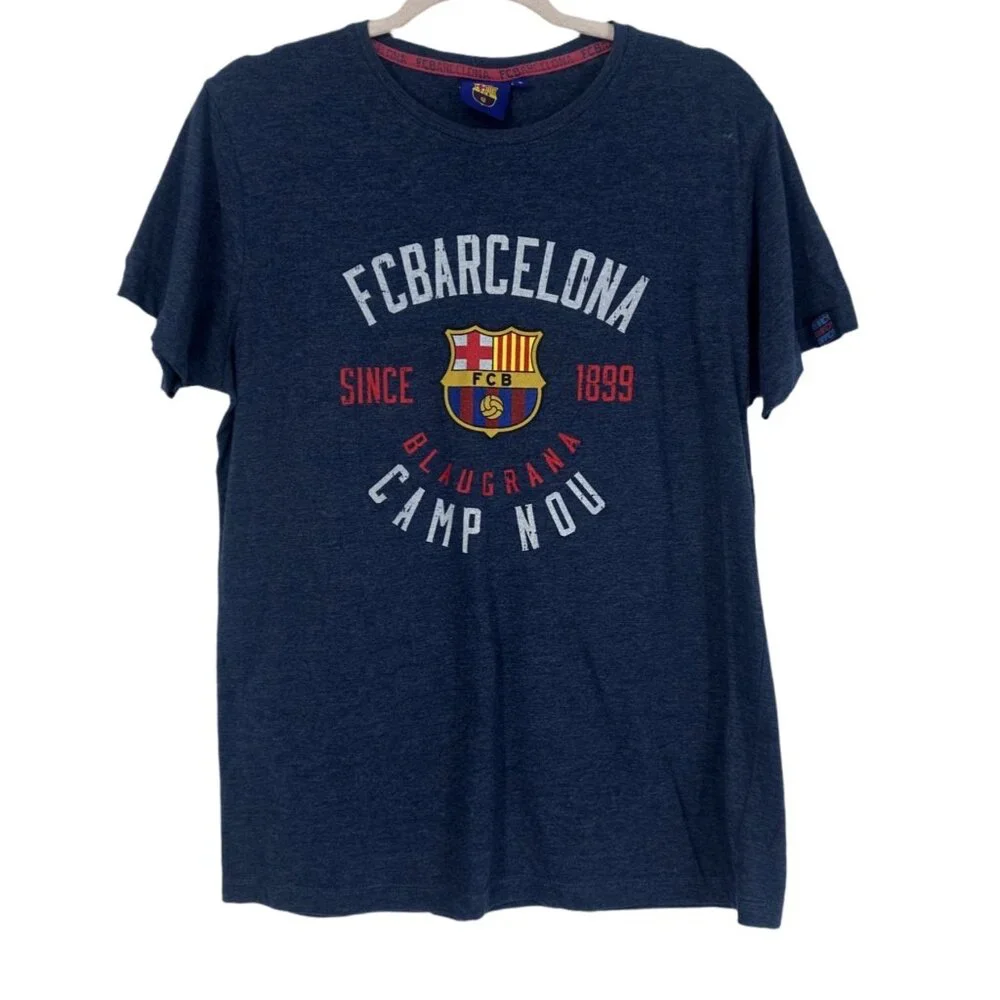 ⚽ FC Barcelona Graphic Tee Shirt Camp Nou Since 1899 Navy S ⚽ - Picture 2 of 6
